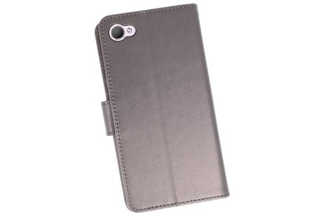 BAOHU Wallet Cases Hoesje Geschikt voor HTC Desire 12 - Grijs