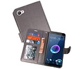 Wallet Cases Hoesje voor HTC Desire 12 Grijs