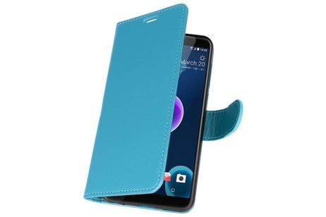BAOHU Wallet Cases Hoesje Geschikt voor HTC Desire 12 - Turquoise
