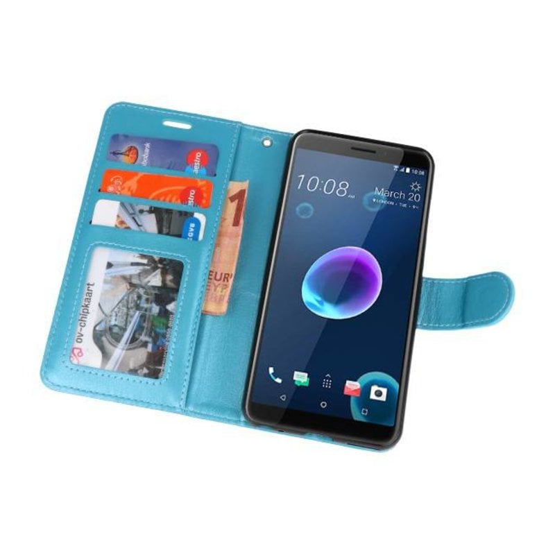 HTC Desire 12 Cases Hoesje Turquoise - MobieleTelefoonhoesje.nl