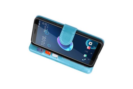 BAOHU Wallet Cases Hoesje Geschikt voor HTC Desire 12 - Turquoise