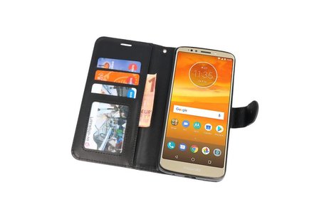 BAOHU Wallet Cases Hoesje Geschikt voor Moto E5 Plus Zwart