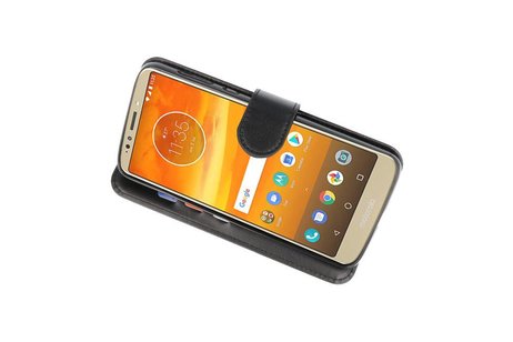 BAOHU Wallet Cases Hoesje Geschikt voor Moto E5 Plus Zwart