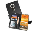 BAOHU Wallet Cases Hoesje Geschikt voor Moto E5 Plus Zwart