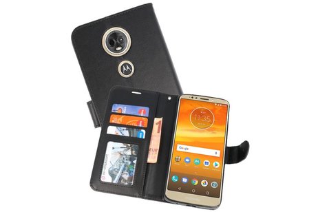 BAOHU Wallet Cases Hoesje Geschikt voor Moto E5 Plus Zwart
