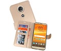 BAOHU Wallet Cases Hoesje Geschikt voor Moto E5 Plus Goud