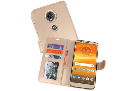 BAOHU Wallet Cases Hoesje Geschikt voor Moto E5 Plus Goud