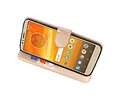 BAOHU Wallet Cases Hoesje Geschikt voor Moto E5 Plus Goud