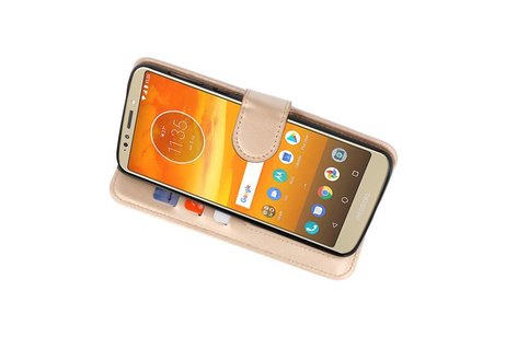BAOHU Wallet Cases Hoesje Geschikt voor Moto E5 Plus Goud