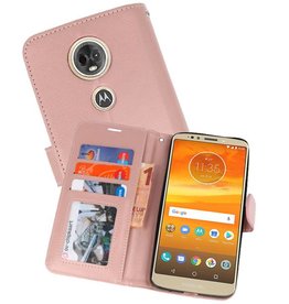 BAOHU Wallet Cases Hoesje voor Moto E5 Plus Roze