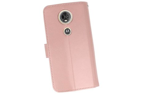 BAOHU Wallet Cases Hoesje Geschikt voor Moto E5 Plus Roze
