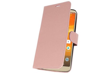 BAOHU Wallet Cases Hoesje Geschikt voor Moto E5 Plus Roze