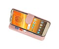 BAOHU Wallet Cases Hoesje Geschikt voor Moto E5 Plus Roze