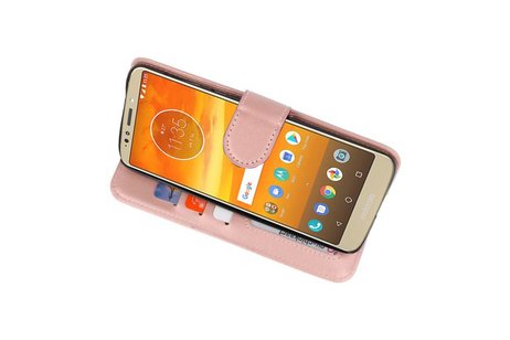 BAOHU Wallet Cases Hoesje Geschikt voor Moto E5 Plus Roze