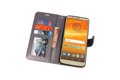 Wallet Cases Hoesje voor Moto E5 Plus Grijs