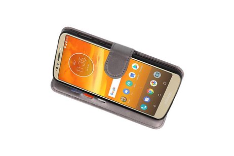 Wallet Cases Hoesje voor Moto E5 Plus Grijs