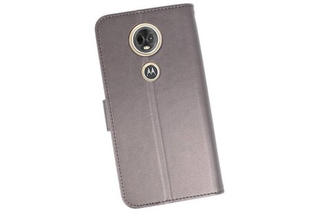 Wallet Cases Hoesje voor Moto E5 Plus Grijs