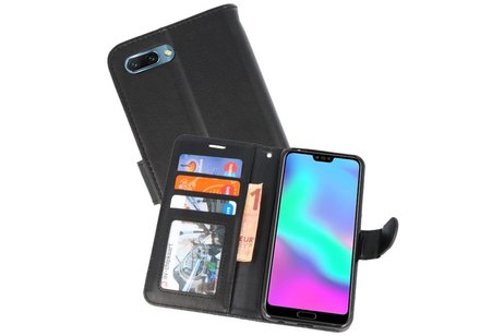 BAOHU Wallet Cases Hoesje Geschikt voor Honor 10 Zwart