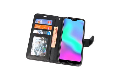 BAOHU Wallet Cases Hoesje Geschikt voor Honor 10 Zwart
