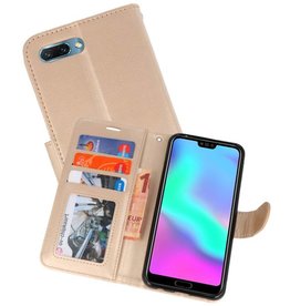 Wallet Cases Hoesje voor Honor 10 Goud