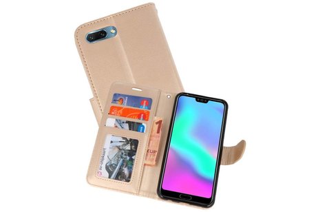 BAOHU Wallet Cases Hoesje Geschikt voor Honor 10 Goud