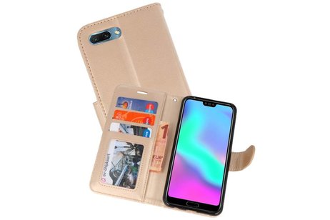 Wallet Cases Hoesje voor Honor 10 Goud