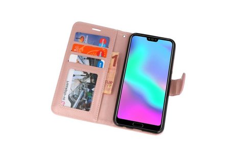 BAOHU Wallet Cases Hoesje Geschikt voor Honor 10 Roze
