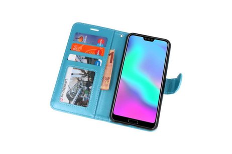 BAOHU Wallet Cases Hoesje Geschikt voor Honor 10 Turquoise