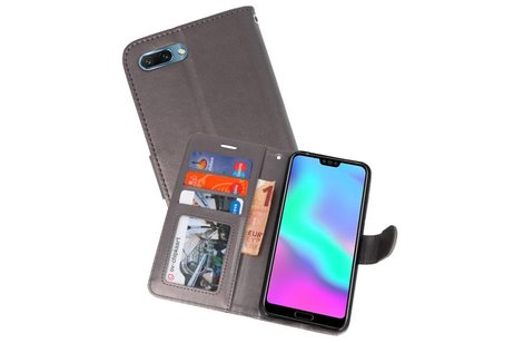 Wallet Cases Hoesje voor Honor 10 Grijs