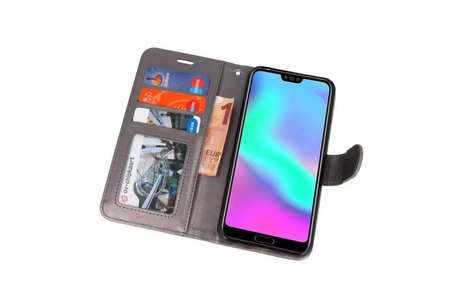 BAOHU Wallet Cases Hoesje Geschikt voor Honor 10 Grijs