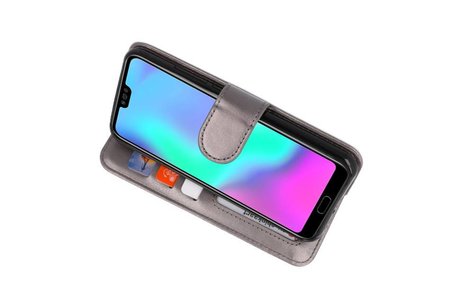 Wallet Cases Hoesje voor Honor 10 Grijs