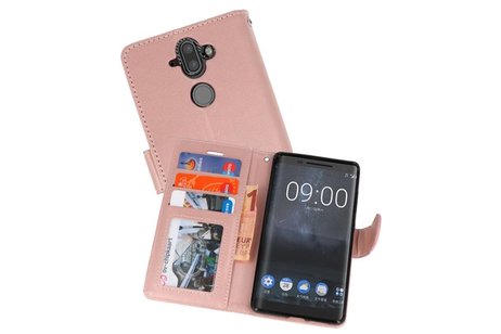 BAOHU Wallet Cases Hoesje Geschikt voor Nokia 8 Sirocco Roze