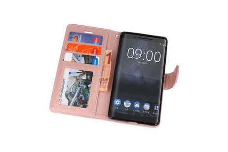 BAOHU Wallet Cases Hoesje Geschikt voor Nokia 8 Sirocco Roze