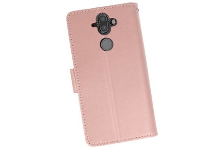 BAOHU Wallet Cases Hoesje Geschikt voor Nokia 8 Sirocco Roze
