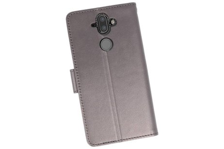 Wallet Cases Hoesje voor Nokia 8 Sirocco Grijs