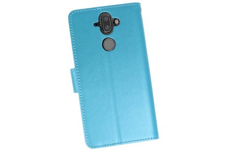 BAOHU Wallet Cases Hoesje Geschikt voor Nokia 8 Sirocco Turquoise