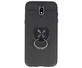 BAOHU Softcase Telefoonhoesje - Geschikt voor Samsung Galaxy J5 2017 Hoesje met Ring Houder Zwart