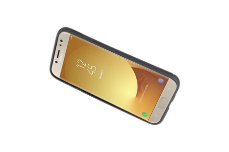 BAOHU Softcase Telefoonhoesje - Geschikt voor Samsung Galaxy J5 2017 Hoesje met Ring Houder Zwart