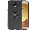 BAOHU Softcase Telefoonhoesje - Geschikt voor Samsung Galaxy J5 2017 Hoesje met Ring Houder Zwart