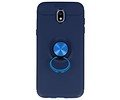 BAOHU Softcase Telefoonhoesje - Geschikt voor Samsung Galaxy J5 2017 Hoesje met Ring Houder Navy