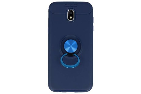 Softcase voor Galaxy J5 2017 Hoesje met Ring Houder Navy