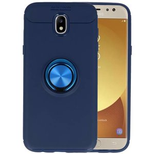 BAOHU Softcase Telefoonhoesje - Geschikt voor Samsung Galaxy J5 2017 Hoesje met Ring Houder Navy
