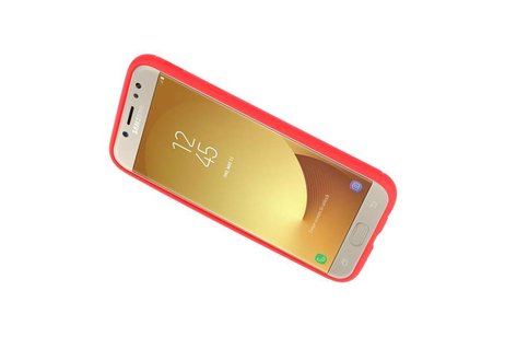 Softcase voor Galaxy J5 2017 Hoesje met Ring Houder Rood