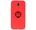 BAOHU Softcase Telefoonhoesje - Geschikt voor Samsung Galaxy J5 2017 Hoesje met Ring Houder Rood