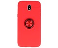 Softcase voor Galaxy J5 2017 Hoesje met Ring Houder Rood