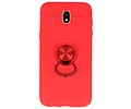 BAOHU Softcase Telefoonhoesje - Geschikt voor Samsung Galaxy J5 2017 Hoesje met Ring Houder Rood