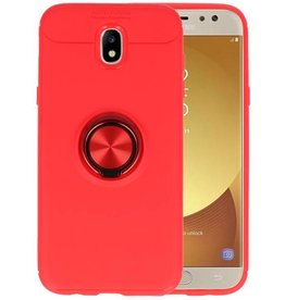 Softcase voor Galaxy J5 2017 Hoesje met Ring Houder Rood