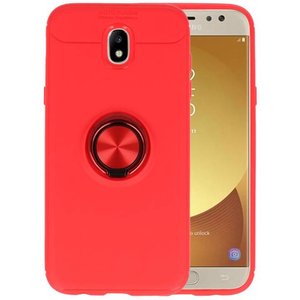 BAOHU Softcase Telefoonhoesje - Geschikt voor Samsung Galaxy J5 2017 Hoesje met Ring Houder Rood
