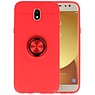 Softcase voor Samsung Galaxy J5 2017 Hoesje met Ring Houder Rood