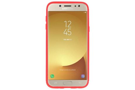 Softcase voor Galaxy J5 2017 Hoesje met Ring Houder Rood